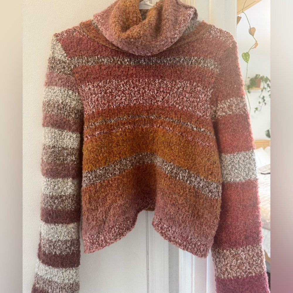 Free People Multicolor Cowl Neck Sweater